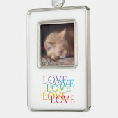 PET LOVE Verticaal ingelijst Foto Ornament (Links)