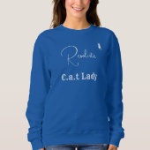 Pet Lover Blue And White Script Customized Cat Mom Trui (Voorkant)