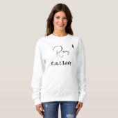 Pet Lover Cat Mom White And Black Script Customize Trui (Voorkant volledig)
