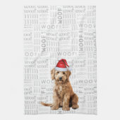 Pet Lover Holiday Goldendoodle Santa Dog Christmas Theedoek (Verticaal)