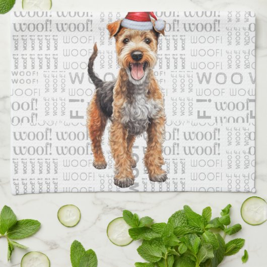 Pet Lover Holiday Lakeland Terrier Hond Kerstmis Theedoek (Gevouwen)