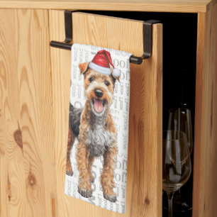 Pet Lover Holiday Lakeland Terrier Hond Kerstmis Theedoek