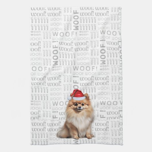 Pet Lover Holiday Pomeranian Dog Christmas Theedoek (Verticaal)