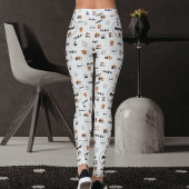 Pet Lover Light Grey Kitty Feline Meow Cat Pattern Leggings