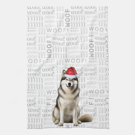 Pet Lover Vakantie Alaskan Malamute Hond Kerstmis Theedoek (Verticaal)