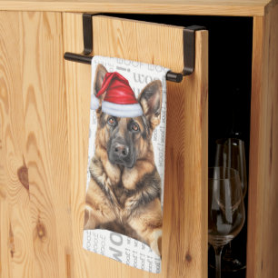 Pet Lover Vakantie Duitse Herdershond Kerstmis Theedoek