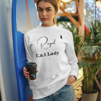 Pet Lover White And Black Script Cat Mom Customize Trui