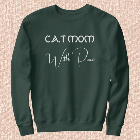 Pet Lover White Script Deep Forest Custom Cat Mom Trui