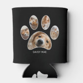 Pet Lovers Paw Naam Foto Collage Zwart Blikjeskoeler (Achterkant)