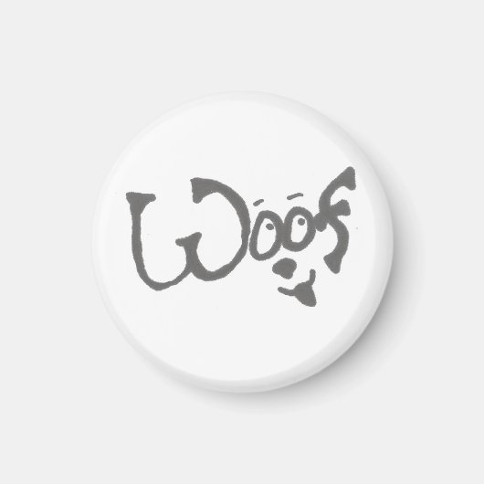 Pet Lover's Woof Dog Magnet Magneet (Voorkant)