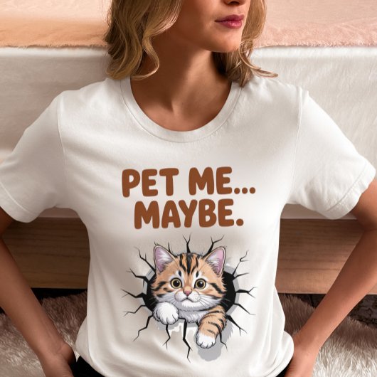 Pet Me Maybe Funny Cat  Tri-Blend Shirt