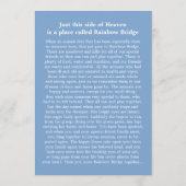 Pet Memorial 5x7 - Blue Rainbow Bridge (VROUW) Programma (Achterkant)