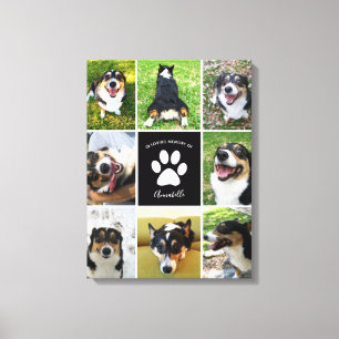 Pet Memorial Aangepaste Hond 8 Fotocollage Canvas Afdruk