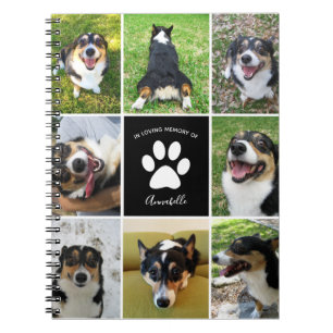 Pet Memorial Aangepaste Hond 8 Fotocollage Notitieboek
