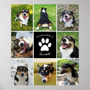 Pet Memorial Aangepaste Hond 8 Fotocollage Poster