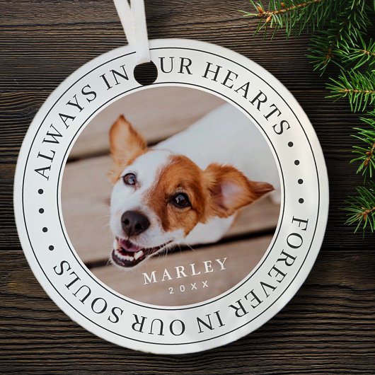 Pet Memorial altijd in ons hart Moderne foto Metalen Ornament