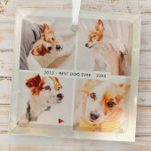 Pet Memorial Beste Hond Ooit Moderne Fotocollage Glas Ornament