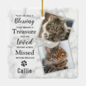 Pet Memorial Cat Herembrance Keepomwille Foto Keramisch Ornament (Achterkant)