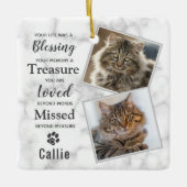 Pet Memorial Cat Herembrance Keepomwille Foto Keramisch Ornament (Voorkant)