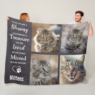 Pet Memorial Cat Keepomwille Pet Loss Photo Collag Fleece Deken