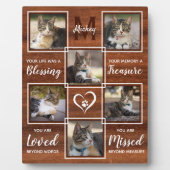 Pet Memorial Cat Unique Photo Collage Fotoplaat (Voorkant)