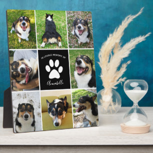 Pet Memorial Custom Dog Foto Collage Paw Print Fotoplaat