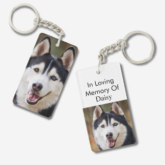 Pet Memorial Custom Dog Photo In Loving Memory Of  Sleutelhanger