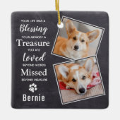 Pet Memorial Custom Dog Remembrance 2 Foto Keramisch Ornament (Voorkant)