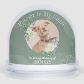 Pet Memorial Custom Greenery Snow Wereldbollen Sneeuwbol (Voorkant)