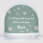 Pet Memorial Custom Greenery Snow Wereldbollen Sneeuwbol (Achterkant)