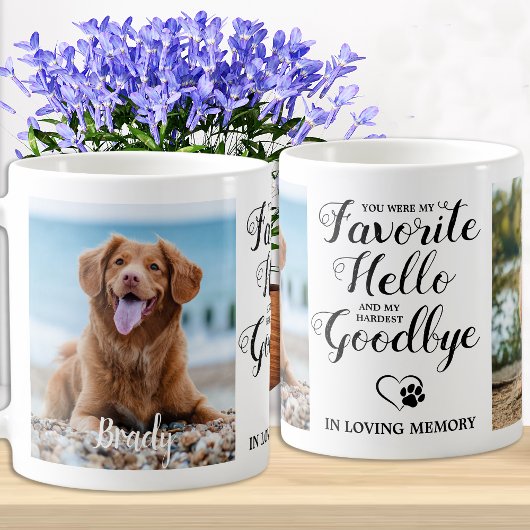 Pet Memorial Custom Photo Dog Paw Print Pet Loss Koffiemok