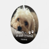 Pet Memorial Custom Photo Metalen Ornament (Voorkant links)