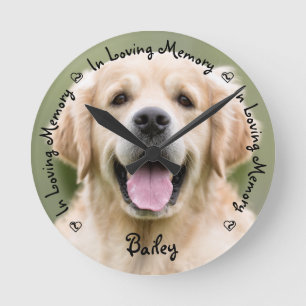 Pet Memorial Dog Foto Pet Loss of Loving Memory Ronde Klok