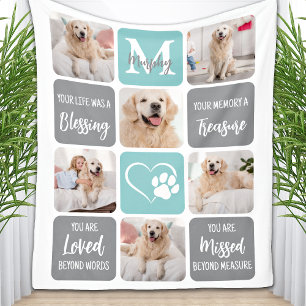 Pet Memorial Dog Loss Modern Stylish Photo Collage Fleece Deken