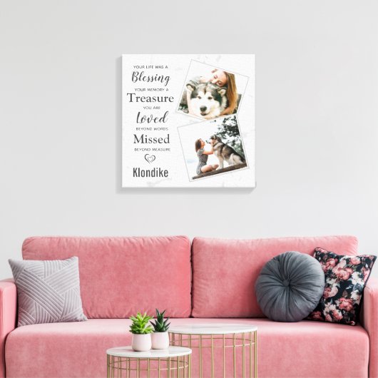 Pet Memorial Dog Photo Collage Canvas Afdruk (Insitu (Woonkamer))