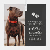 Pet Memorial Eenvoudig Modern Chique Gedicht Foto Glas Ornament (Achterkant)