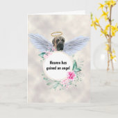 Pet memorial English mastiff dog angel wings poem Kaart (Gele Bloem)