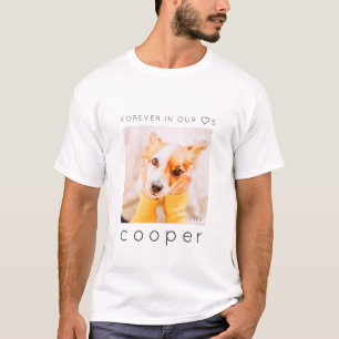 Pet Memorial Forever in ons hart Eenvoudige foto T-shirt