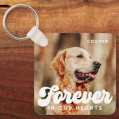 Pet Memorial Forever in ons hart  Foto Sleutelhanger (Voorkant)