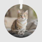 Pet Memorial Forever Loved Cat Foto van Kerstmis Ornament (achterkant)
