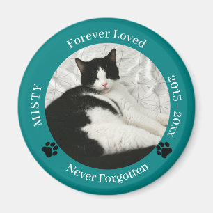 Pet Memorial Forever Loved Cat Photo Sleutelhanger Magneet