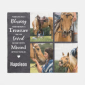 Pet Memorial Foto Collage Fleece Deken (Voorkant (Horizontaal))