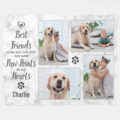 Pet Memorial Foto Collage Keepslag Fleece Deken (Voorkant (Horizontaal))