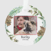 Pet Memorial Foto Kerstversiering Ornament (voorkant)