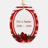 Pet memorial foto PERSONALIZE Keramisch Ornament (Achterkant)