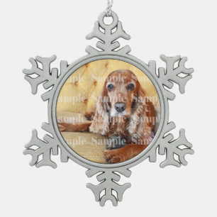 Pet memorial foto PERSONALIZE Tin Sneeuwvlok Ornament