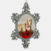 Pet memorial foto PERSONALIZE Tin Sneeuwvlok Ornament (Links)