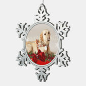 Pet memorial foto PERSONALIZE Tin Sneeuwvlok Ornament (Rechts)