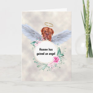 Pet memorial French mastiff dog angel wings gedich Kaart
