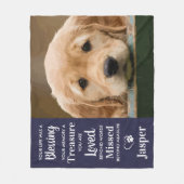Pet Memorial Gepersonaliseerd sympathie geschenk h Fleece Deken (Voorkant)